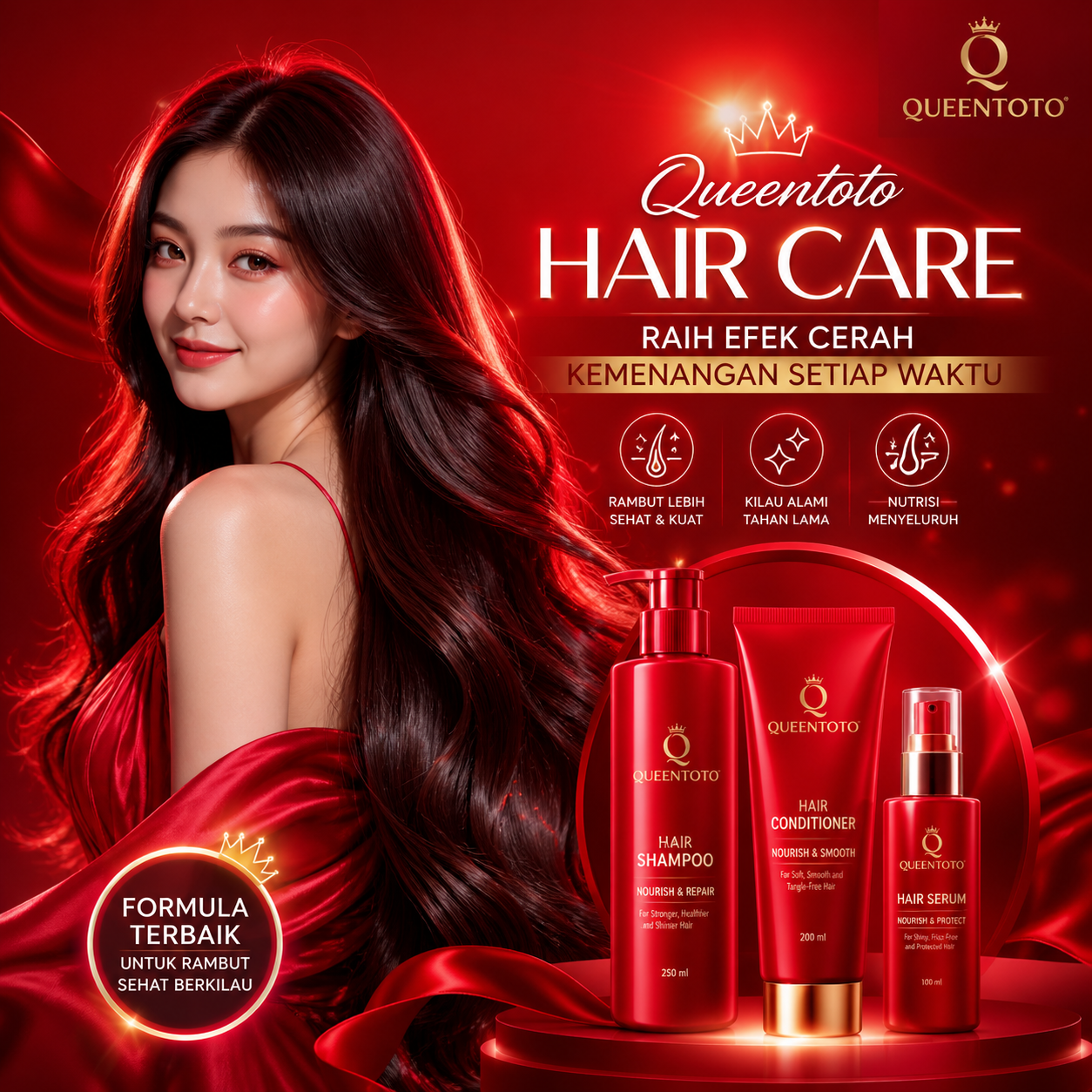Queentoto Hair Care Raih Efek Cerah Kemenangan Setiap Waktu